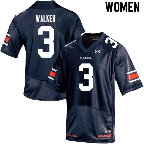 Women #3 Zykeivous Walker Auburn Tigers College Football Jerseys Sale-Navy